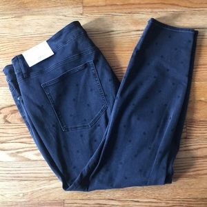 Loft Black Jeans with Black Polka Dots